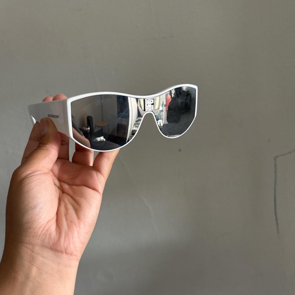 Givenchy White Sunglasses with Silver Accents